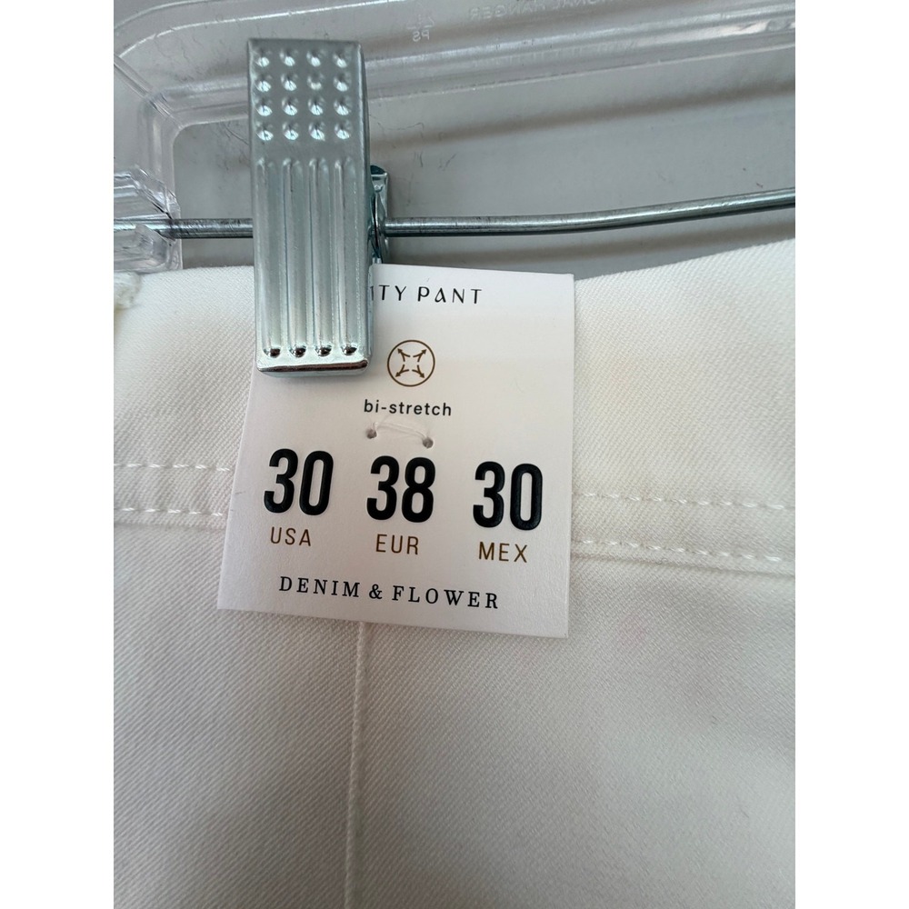 Denim & Flower NWT Ricky Singh City Pant White BiStretch Performance Pants Sz 30 - Picture 8 of 9